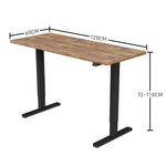 FORTIA Sit Stand Standing Desk, 120x60cm, 72-118cm Height Adjustable, 70kg Load, Oak style/Black V219-ADKSSTFOBRBK2A