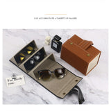 Multi Slot Sunglasses Organizer Foldable Glasses Jewelry Storage Box Portable PU Leather Eyeglasses V1294-YM0715-10328168