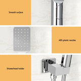 Handheld Shower Head Holder 3.1'' High Pressure Silver SHOWER-A6-SQ-SI