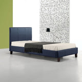 Single PU Leather Bed Frame Blue V63-761185
