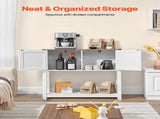 Coffee Bar Cabinet, 80 x 35 x 88 cm Farmhouse Coffee Bar Cabinet with 3-Tier Storage, Coffee Bar V952-BSZSJSJLMK30Z362SV0