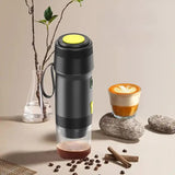 Black Portable Fully Automatic Coffee Machine - Universal 3-in-1 Capsule, Coffee Powder & V888-ELOSUNG12252