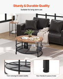 3 Pieces Round Coffee Table Set 80 cm with 2 End Tables for Living Room V952-KTZZTZTMYZWPM7ELZ001V0