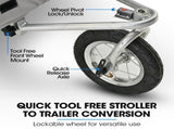 TAG-ALONG Pet & Cargo Jogger Bike Trailer, Pull Behind Bicycle Trailer Carrier Stroller, Grey V219-BCAPBTTATSGA