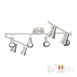 LED 8 Light Track Lighting Fixture Flexible, Adjustable Ceiling Spot Light with GU10 Track Light V1171-CX-SL8USGU10S