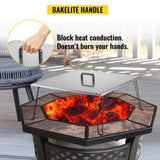 Fire Pit Heat Deflector Fire Pit Pan Cover Stainless Steel Foldable Legs V952-DTRSHPG24241363ZNV0