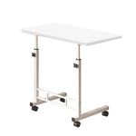 SOGA 40x80cm White Bedside Table Movable Bedroom Desk Student Computer Table TABLEPORT04