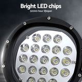 Giantz Pair LED Driving Lights 7 Inch Flood Spot Lights Car Truck SUV 12V 24V CAR-DL-LED-RO-7-SET-BK