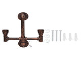 Iron Wall Lamp Double Head Water Pipe Lamp Steampunk Wall Lamp with E27 Socket for Industrial V1294-YM0901-3119210193711