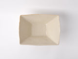 Fluted Bowl Square 21x21cm Oatmeal Glaze V637-C1210