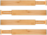 4 Pack Bamboo Adjustable Kitchen Drawer Dividers V178-36023