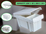 Pull Out Bin Kitchen Double Dual Slide Garbage Rubbish Waste 10L20L V63-824211