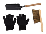 Fireplace Ash Shovel Brush Set Coal Hearth Clean Tools for Home with Black Silicone Gloves V1294-YM0706-3117230149711
