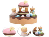Music Box Bear and Dessert House Shape Valentine's Day Gifts Home Decoration Wooden Crafts V1294-YM0901-3115210087711