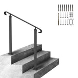 Handrails for Outdoor Steps, Fit 1-3 Steps Outdoor Stair Railing, Wrought Iron Handrail, Adjustable V952-LTFS1MLZFS0000001V0