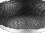 Stainless Steel Wok Pan Double Sided Honeycomb 3 Layer Prevent Sticking Easy Cleaning Wok for V1294-YM0717-3118220189611