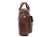 Brown Men's Genuine Leather Shoulder Bag - Vintage Business Briefcase V888-ELOSUNG12653