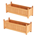 2x Green Fingers Raised Garden Bed 90x30x33cm Wooden Planter Box Raised Container Growing GARDEN-WOOD-BOX-90X2