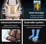 FORTIA Electric Massage Chair Zero Gravity Heating Massager Full Body Shiatsu Recliner, Remote V219-MSGECHFORA8BR