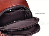 Brown Leather Sling Backpack Top-Grain Cowhide Backpack Travel Sling Bag Stylish V1347-127-BRO-01409