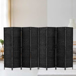 Artiss 8 Panel Room Divider Screen 326x170cm Woven Black RD-C-8001-8P-BK