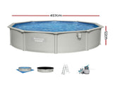 Bestway Swimming Pool Steel Frame Round Pool Set 457cm w/ Filter Ladder 17430L BW-POOL-R-460-56385