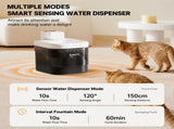Pure White Smart Motion Sensor Wireless Pet Water Fountain - 2L Cordless Quiet Automatic Water V888-ELOSUNG55265-2