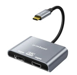 mbeat Tough Link USB-C to DP&HDMI Dual 4K/60Hz MST Adapter 4K V1202-V2-USMB-XAD-C2DPHD