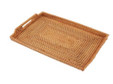 Wicker Serving Tray Hand Woven Rattan Rectangular Serving Tray with Handles for Breakfast Drinks V1294-YM0901-3118230400211