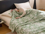 Bamboo Fibre Cooling Blanket Green Bamboo Pattern 150x200cm for Summer Bed and Air Conditioned Rooms V888-ELOSUNG54970-5