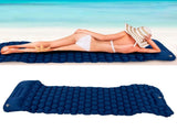 Camping Sleeping Pad Mat Foot Press Inflatable Cushion Mattress for Tent Hiking TravelPurplish Blue V1294-YM0718-3117200188111