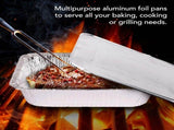 240x Aluminium Disposable Foil Food Container Trays Pans w/ Lids Covers Bulk 24cm*18cm*6cm V563-AF2418-20L-12PK