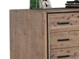 Tallboy with 5 Storage Drawers Solid Acacia Wooden Frame in Silver Brush Colour V43-TBY-SSH