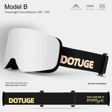 DOTUGE DGZ-Z19XS Series Ski Goggles with Magnetic Quick-Change Lens, Double-Layer Anti-Fog UV400 HD V1341-ZY-YDZWJR6X-A