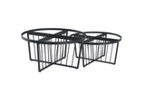 Salina Coffee Table 90cm Black Base - Clear Glass V292-CT-SER-95-BLACKBASE-CLEARGLASS