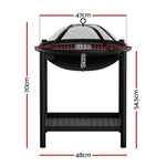 Grillz Fire Pit BBQ Grill 2-in-1 Outdoor FPIT-BBQ-5454-BK