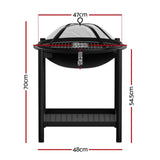 Grillz Fire Pit BBQ Grill 2-in-1 Outdoor FPIT-BBQ-5454-BK