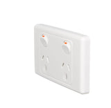 2000 Series 250V 10A 2 Pole Twin Switch Socket Outlet V1202-V1-CLI2025DWE