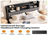 Artiss King Bed Frame with Storage, 4 Drawers and Charging Station BFRAME-M-AXIS-K-BK-ABC