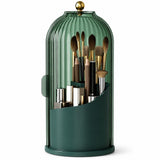 Toothbrush Holders with Sliding Lid, 360&deg Rotating Bathroom Organizer, Compact Countertop Storage V1366-AZ2-W-11634