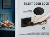 Matte Black Privacy Door Lever Handles with Keys, 2 Pack Heavy Duty Interior Door Lockset, V1181-HI011-2-BK-1