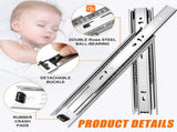 14 inch Drawer Slides 4 Pairs 3 fold Full Extension Side Mount Cabinet Drawer Glides 14" V1258-DP02-WO-455