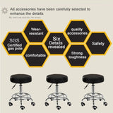 Salon Chair Bar Swivel Stool Office Roller Wheels Portable Height Adjust Leather BS8401 V255-8401-BK