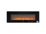 Devanti Electric Fireplace Fire Heater Wall Mounted Insert 3D Flame 1800W Remote Control EFL-D-YH23-2000-BK