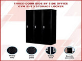 Three-Door Side by Side Office Gym Shed Storage Locker V63-768435