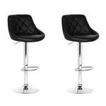 Artiss 2x Bar Stools Leather Padded Gas Lift Stool Black BA-K-704-BKX2