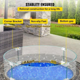 Fire Pit Wind Guard, Glass Flame Guard, Round Glass Shield, 1/4-Inch Thick Fire Table, Clear V952-YXBLFFBYC23673QVJV0