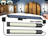Solar Powered LED Motion Sensor Wall Light, Black, 2000LM, IP65, 3 Modes V178-59173
