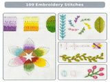 Large Embroidery Stitch Book with Complete Tools & Step-By-Step Guide - Loose-Leaf Stitch Set with V1369-AZ3-W-17904