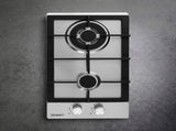 Devanti Gas Cooktop 30cm 2 Burner Silver CT-GAS-2B-C-SS
